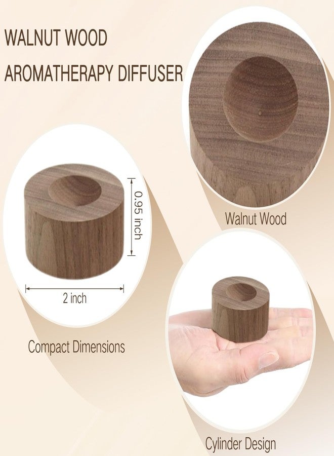 SAMIQU Wooden Essential Oil Diffuser – 2 PCS Walnut Wood Aromatherapy Diffuser, Small Cylinder Passive Diffuser for Home Office Car Wardrobe Yoga Hall and SPA - Image 5